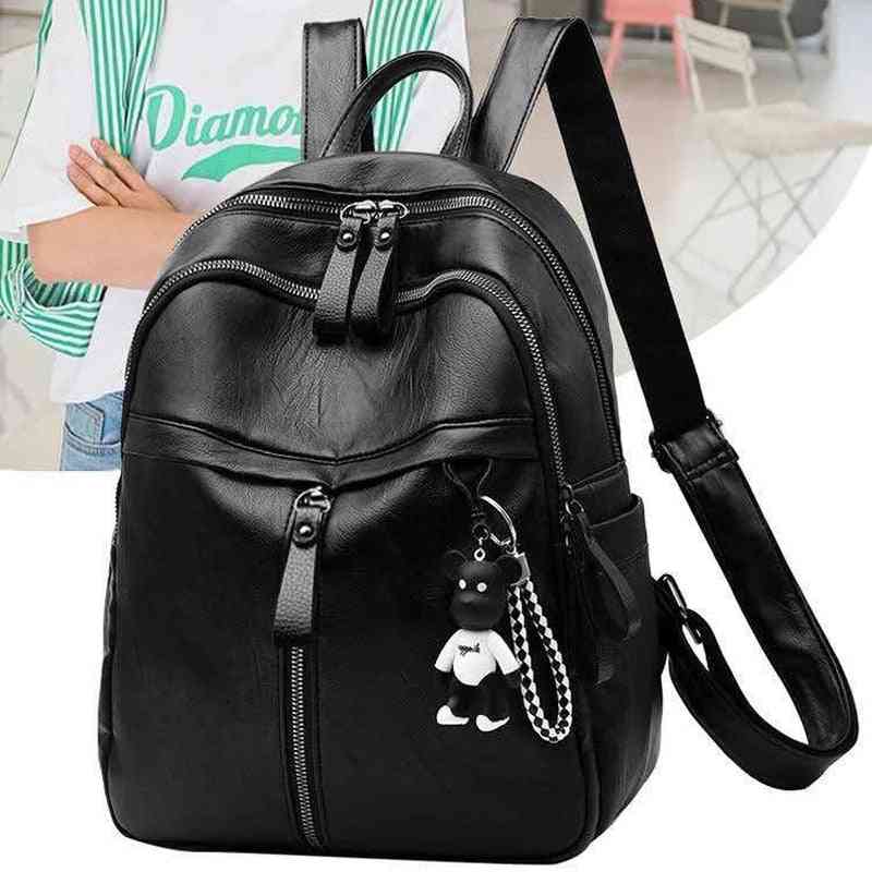 High-quality Pu Leather Backpacks For Female School Bag