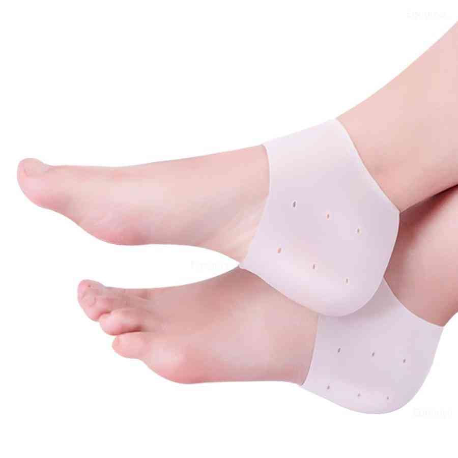 2pcs- Silicone Heel Socks, Gel Footing, Care Pad With Hole Cracked, Skin Moisturizing