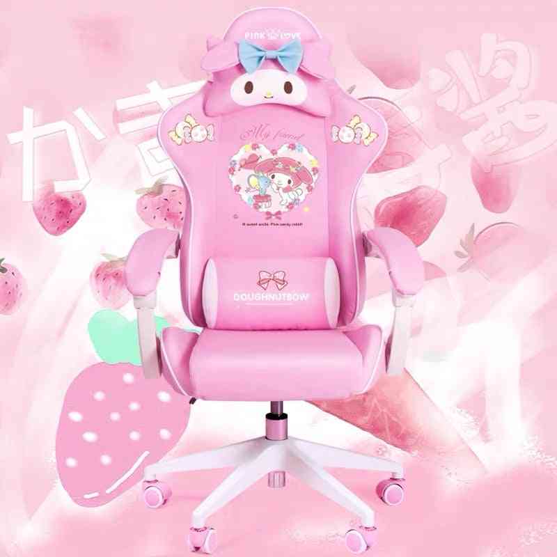 Wcg sedia da gioco ragazze poltrona da computer simpatico cartone animato e sedia regolabile sollevabile