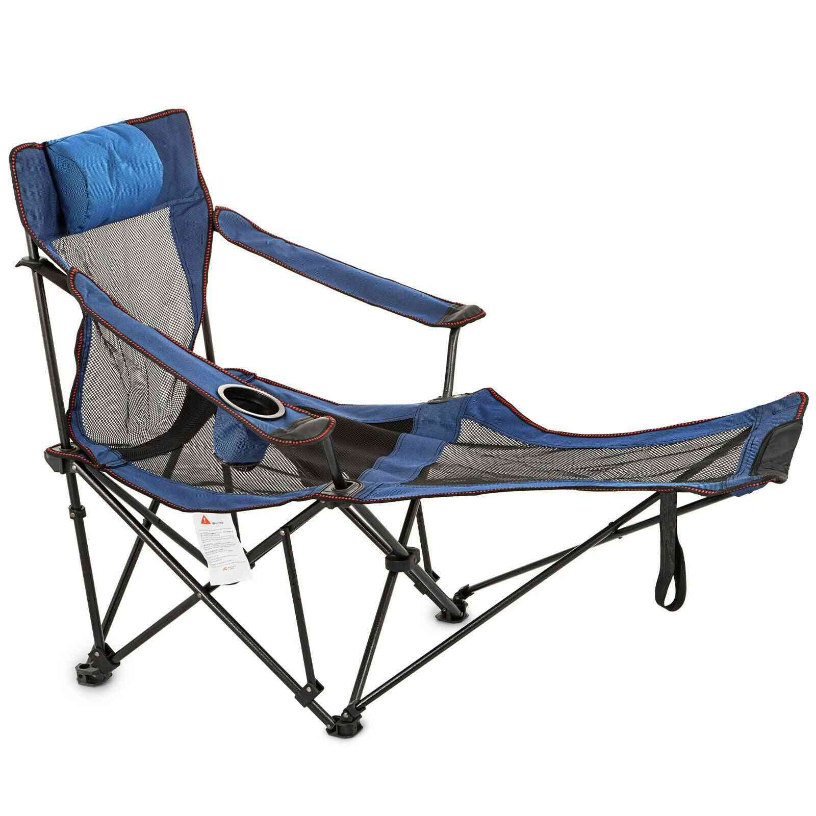 Folding Lounge Chair Blue Relax Sofa  Armchair Camping