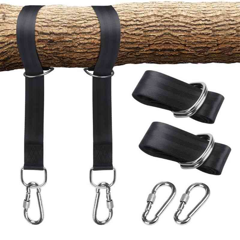 Tree Swing Hanging Straps, Kit Holds With Snap Carabiner Hooks, Hammocks