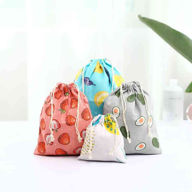 Joli sac de rangement pour chaussures en tissu de voyage pour enfants à imprimé de fruits