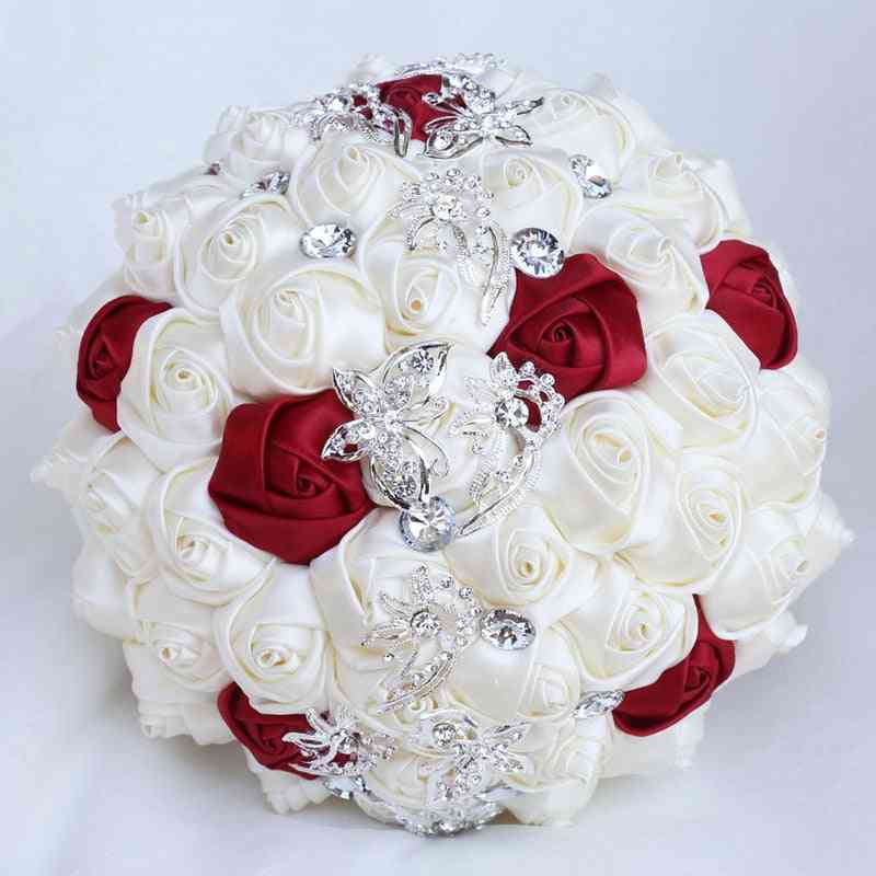Rose Wedding Butterfly Crystal Brooch Bride Bouquet