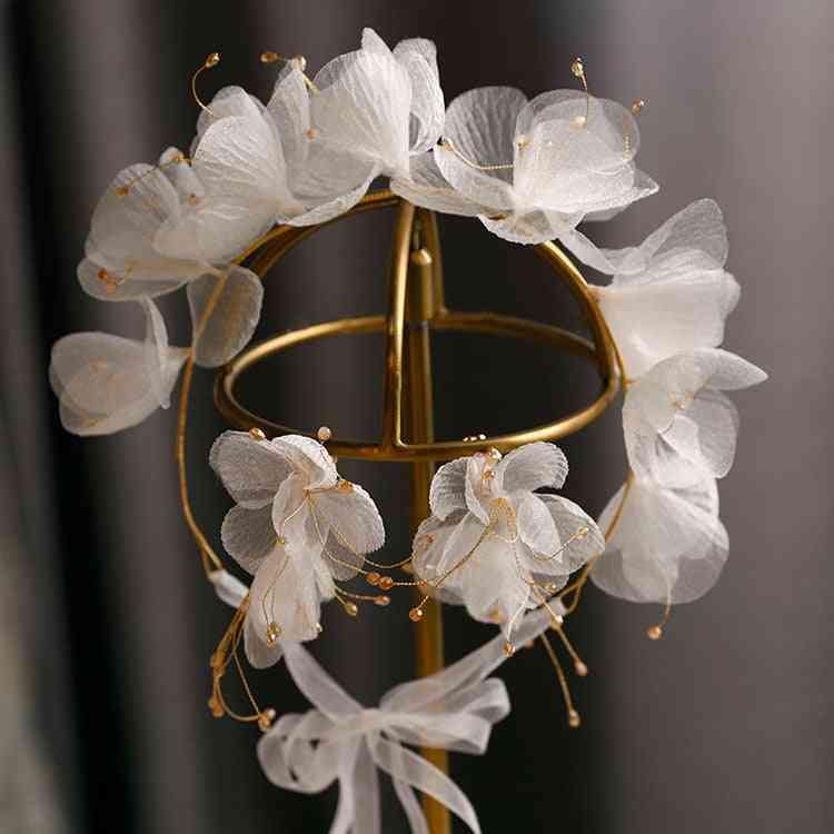 Eksteriør stil vakker silke garn blomst pannebånd