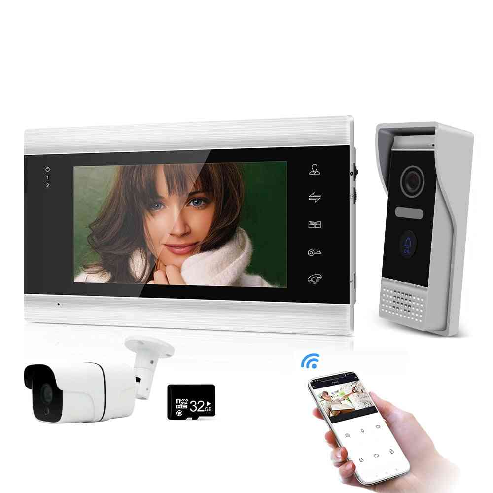 Videocitofoni wireless wifi da 7 '' per campanello monitor da interno di casa con telecamera 720p