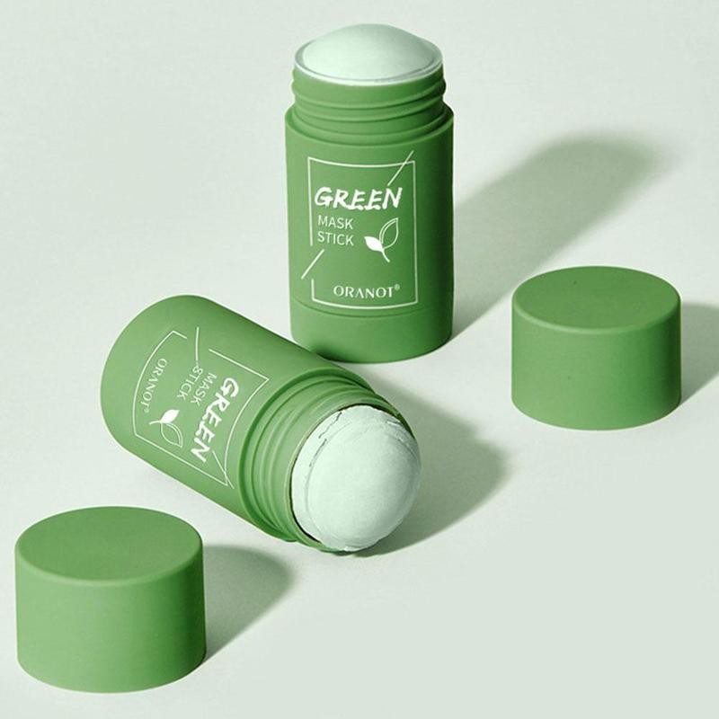 Masque bâton de thé vert masque bâton d'argile purifiant contrôle de l'huile anti-acné aubergine soins de la peau blanchiment