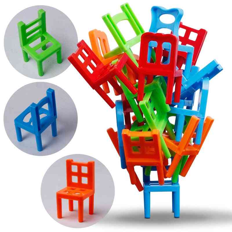 Mini Chair Balance Plastic Assembly Blocks Stacking Chairs