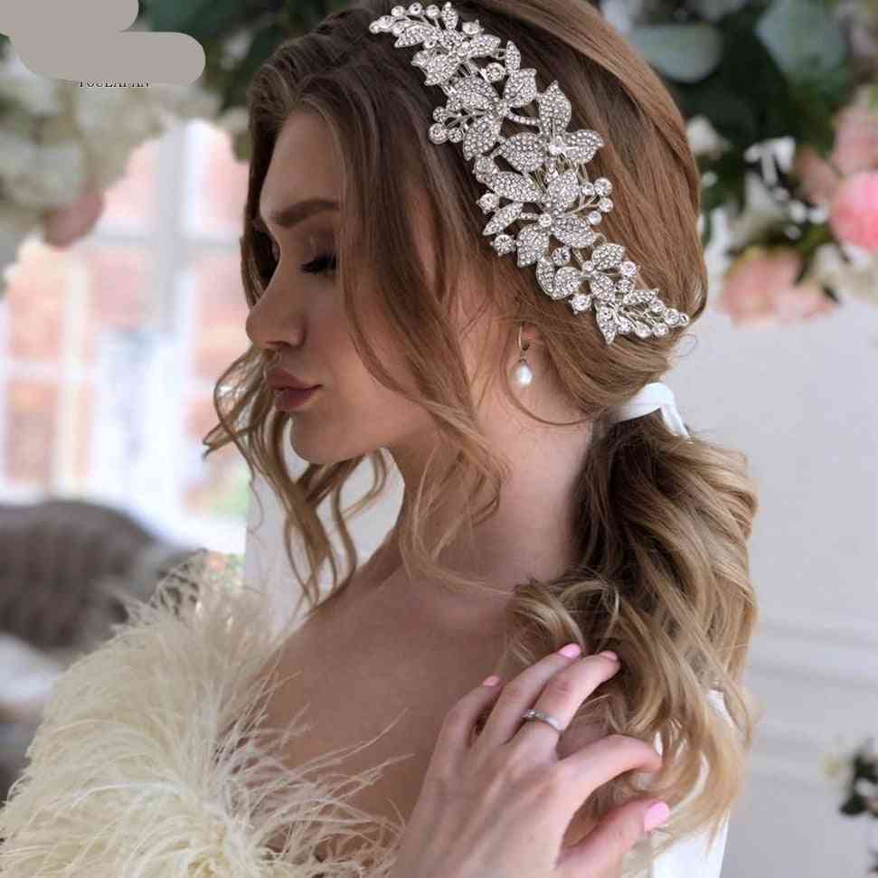 Bridal Hair Accessories-alloy Flower Bridal Clips
