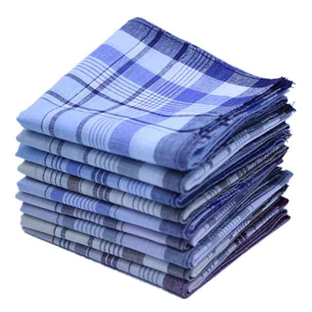 Cotton Casual- Pocket Square Stripe Plaid, Handkerchief Hankies, Women