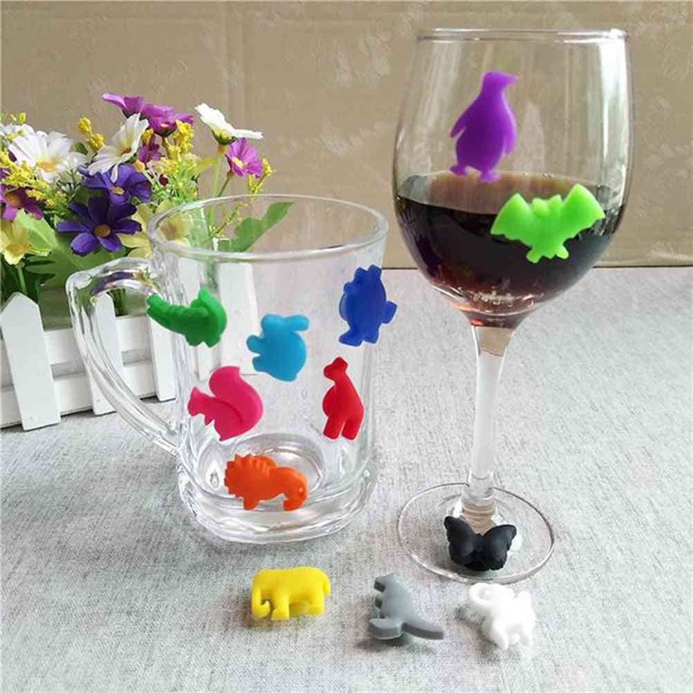 Silicone Markers Reusable Sea And Land Animals Drink Charms