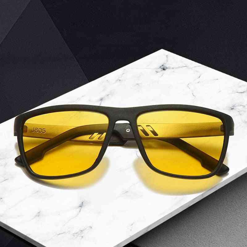 Uv400 beskyttelse nattkjøring mannlige polarisert gul linse solbriller
