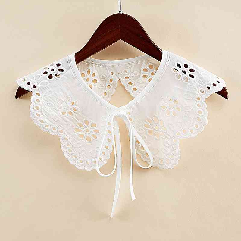 Shirt Fake Collar For Women  Embroidery Floral Lace Decorative Shawl
