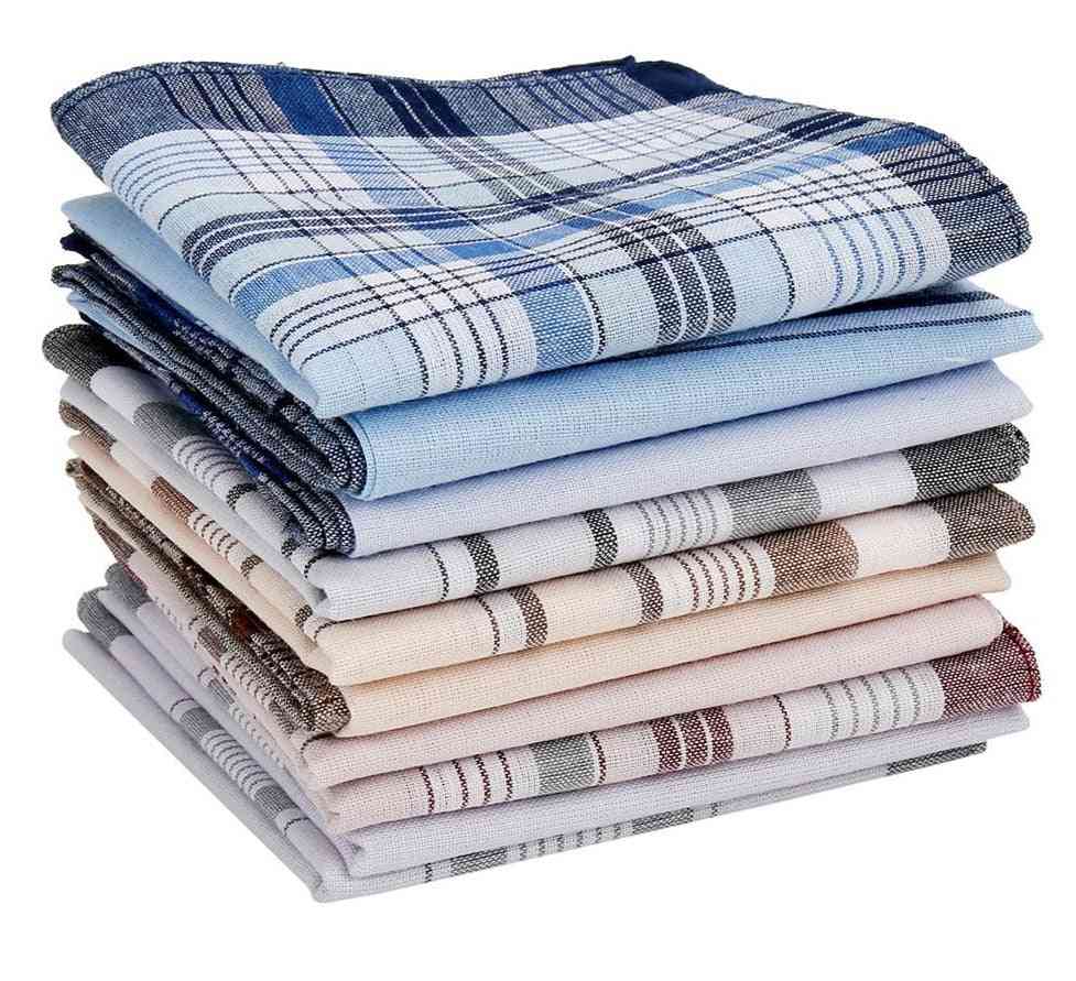 Square Multicolor Plaid Stripe Pocket For Chest Towel Handkerchiefs Scarves