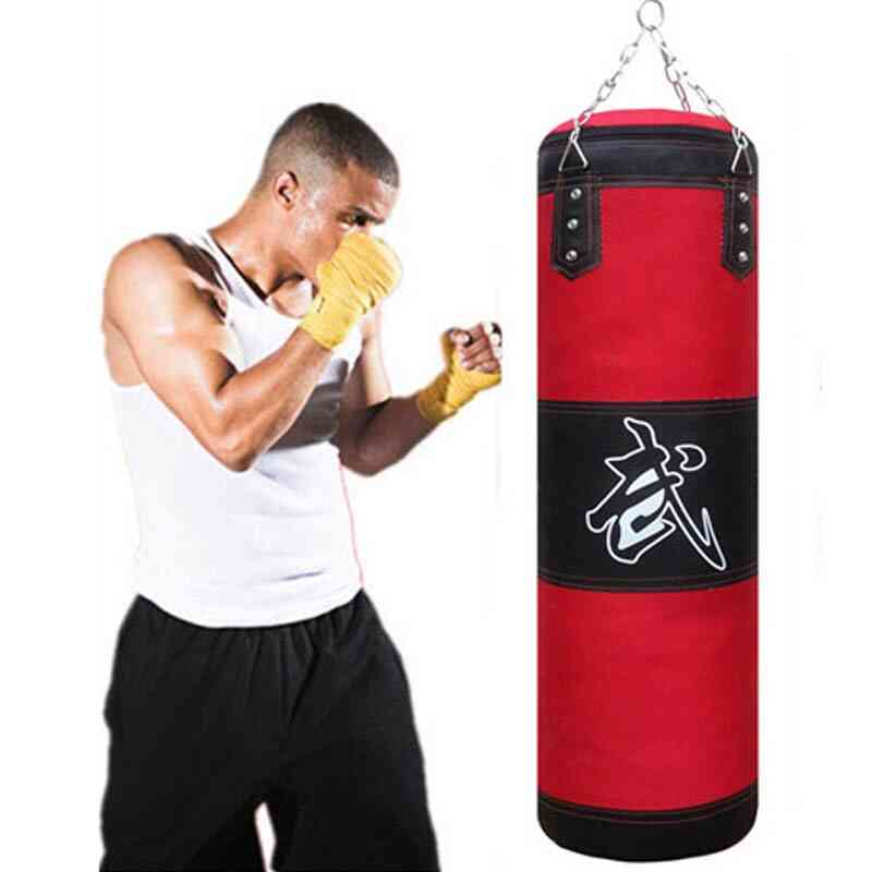 Empty Boxing Punching, Hanging Kick Bag With Glove Wrist Guard