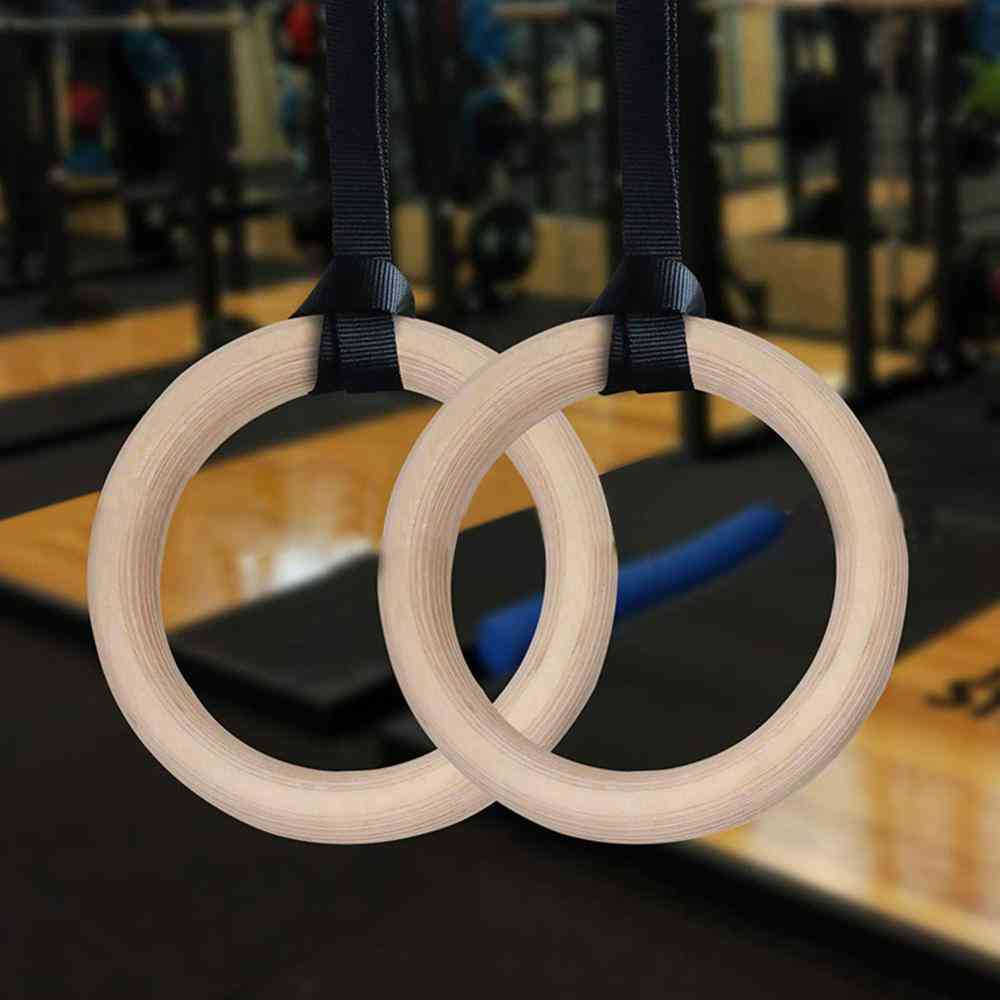 New Wooden Exercise Fitness Gymnastic Rings