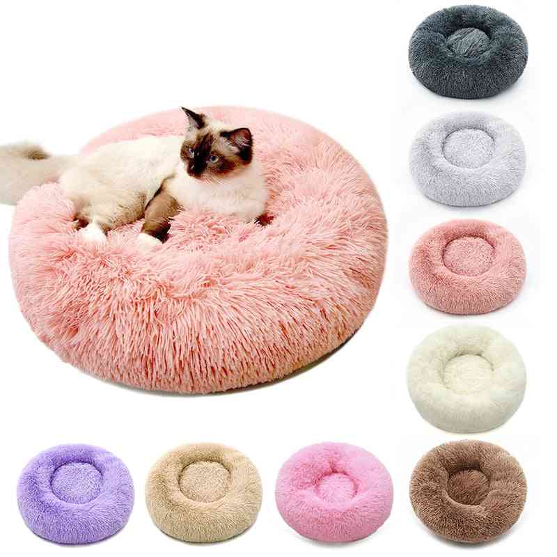 Donut Round- Soft Plush Fluffy, Cat Cushion, Pet Bed