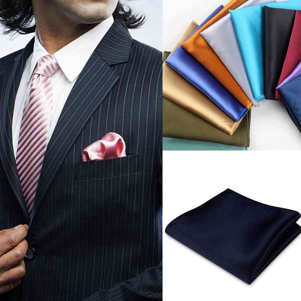 Vintage Silk Satin Men Suit Pocket Square Handkerchief