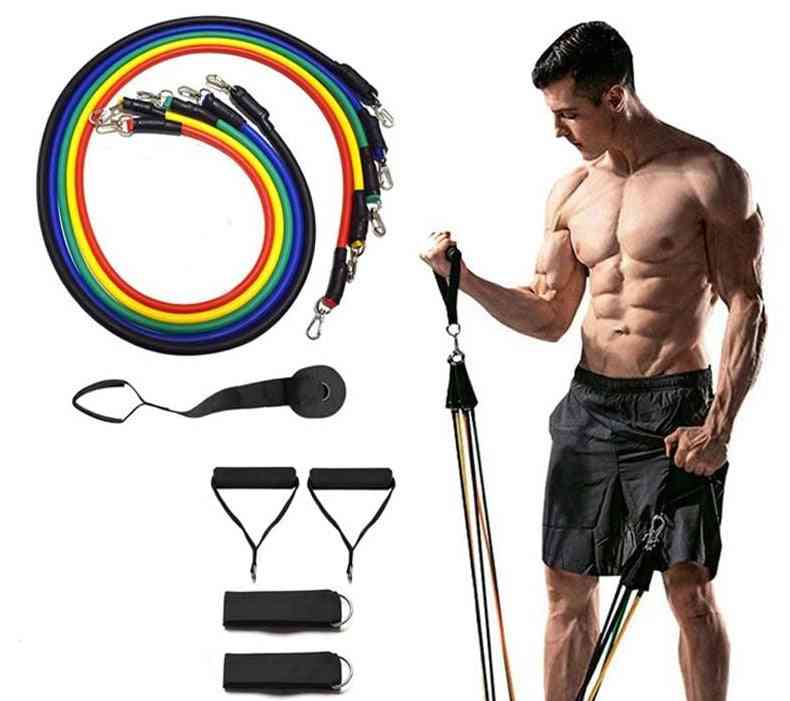 11 Pcs Workout Resistance Bands Sets Gym Equipment Rubber For Sports Exercise Pull Rope