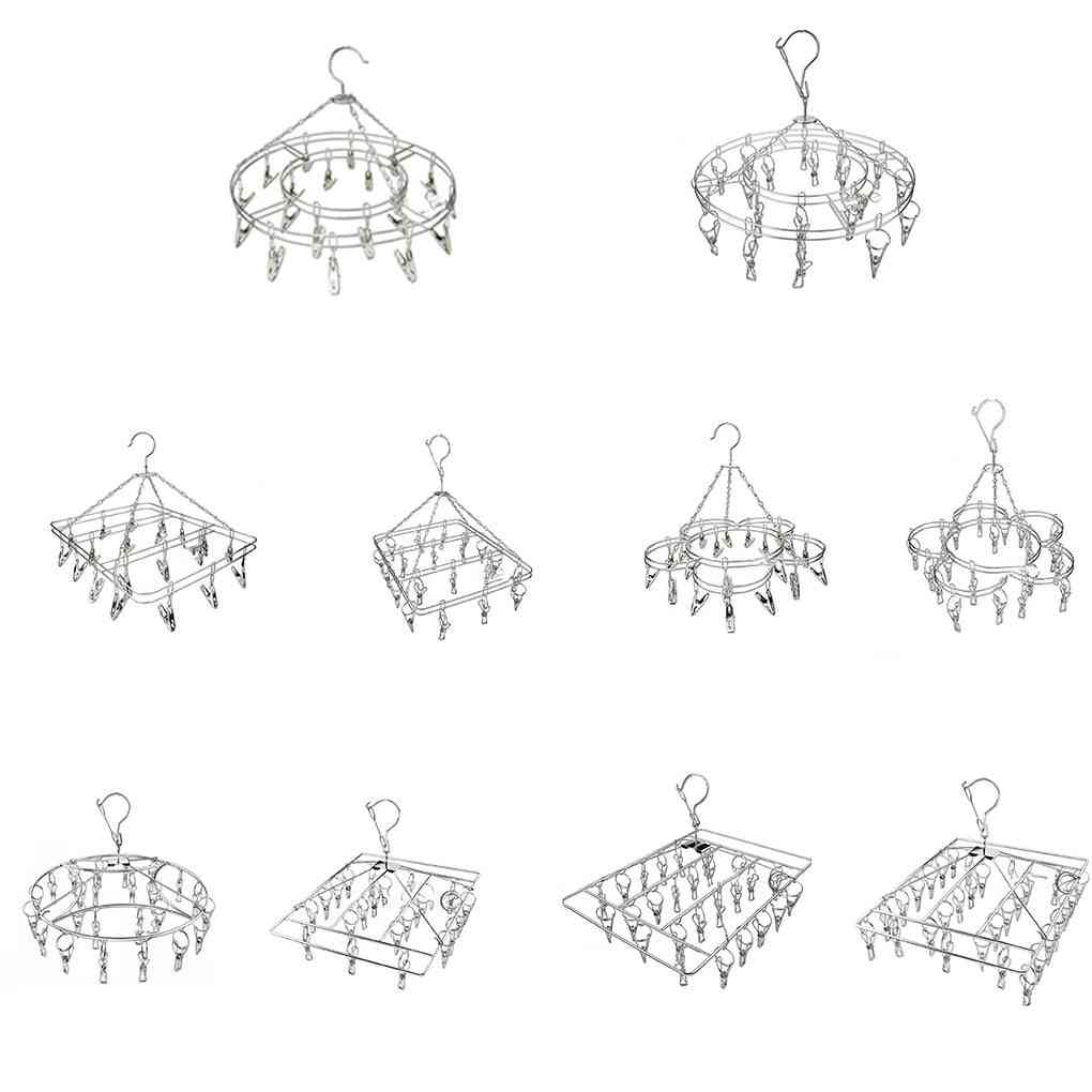 Round Square Outdoor Airer Dryer Laundry Hanger Multifunctional Towel Clips