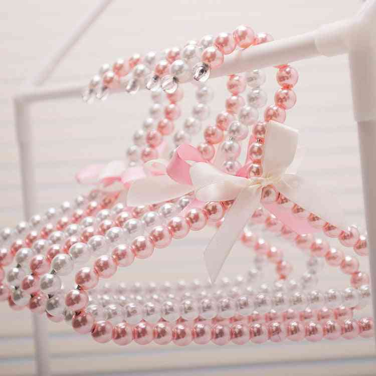 C Bow Butterfly Clothes Baby Pearl Plastic Pet Hangers