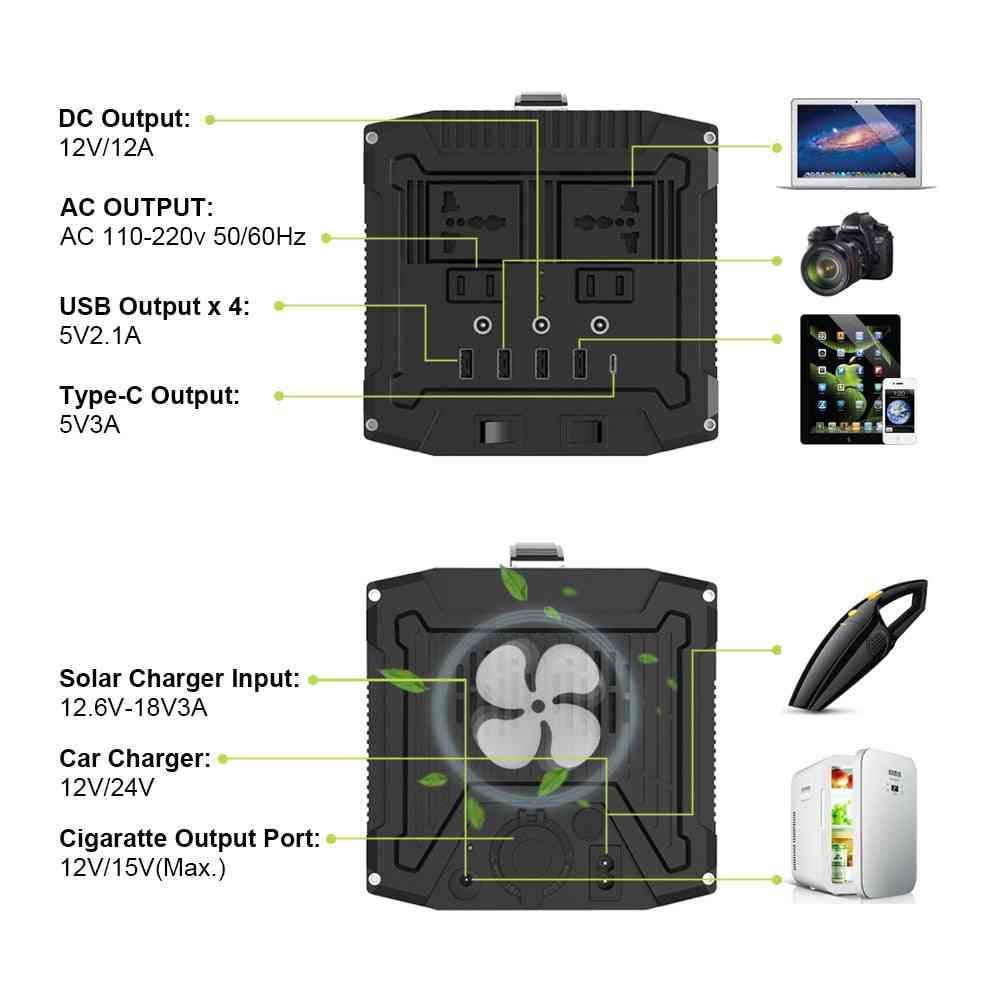 Generator 288wh Lithium Battery Solar Charger With Solar Pane