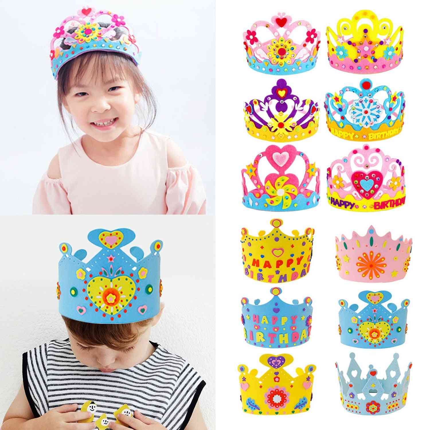 Handmade Crown Kit Diy Birthday Tiaras Hat Material Set Crafts Boy Girl Toddlers Random Style