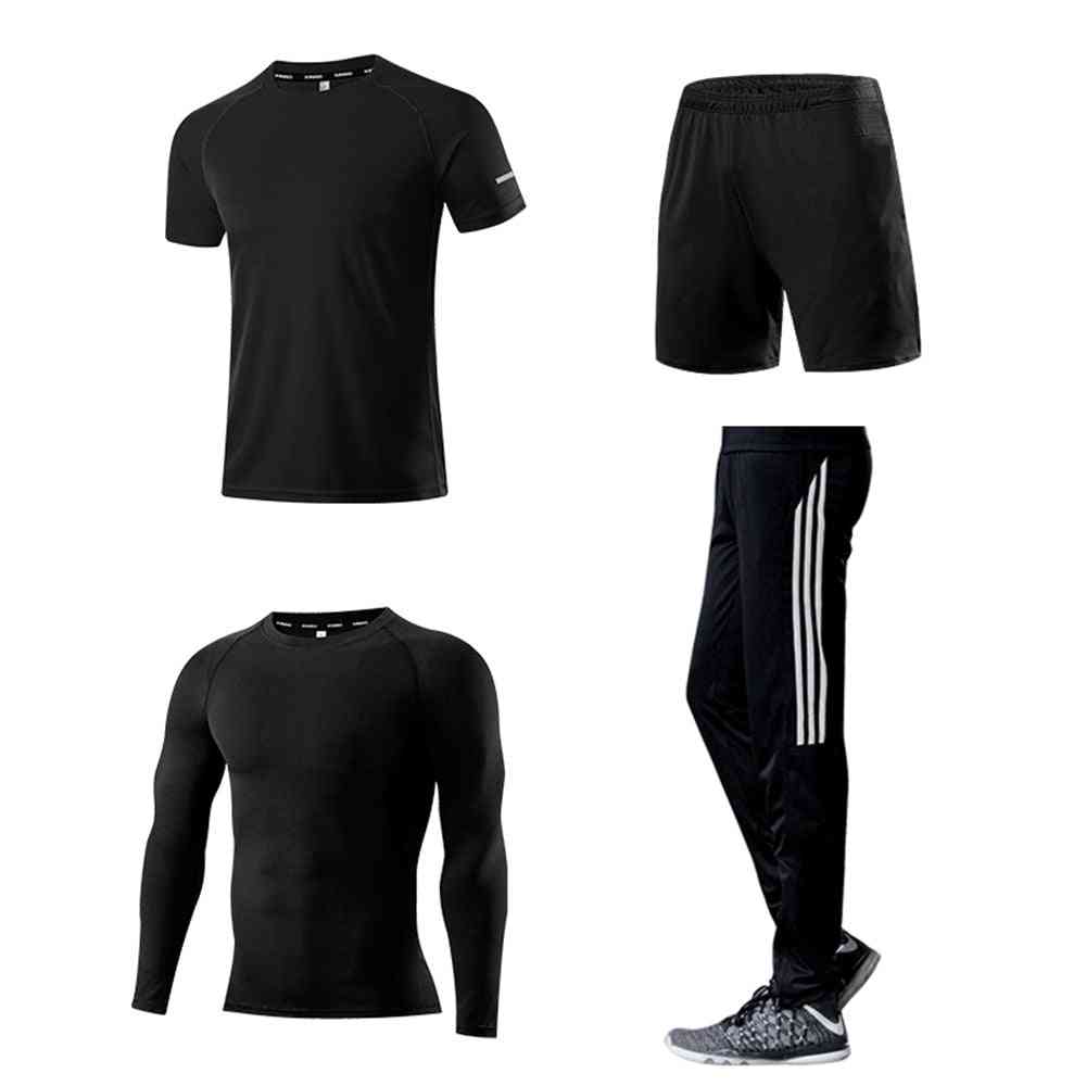 Sports-løbekompression, t-shirt og bukser sæt-a