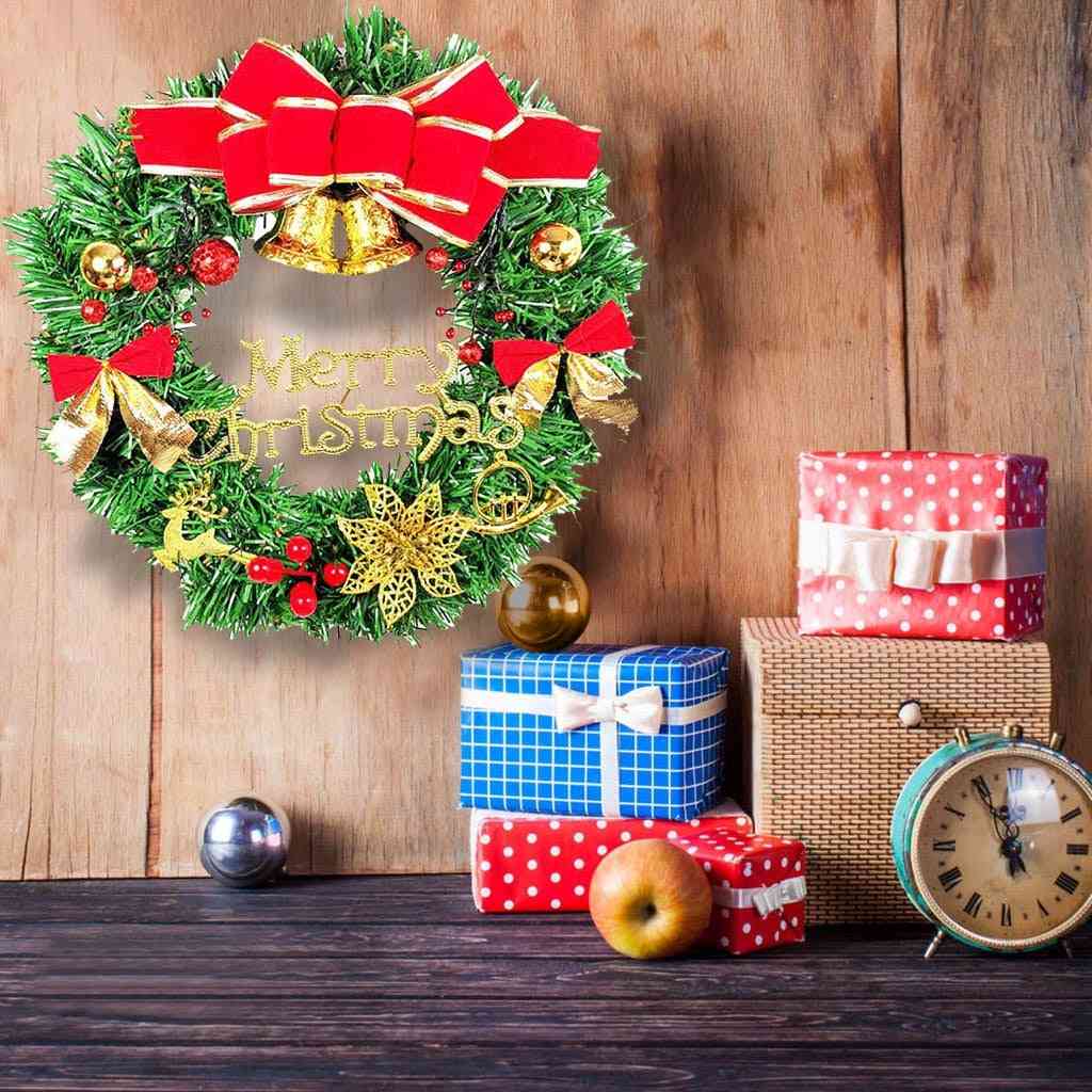Wreath Small Bells Door Wall Party Decoration Party Poinsettia Small Bell
