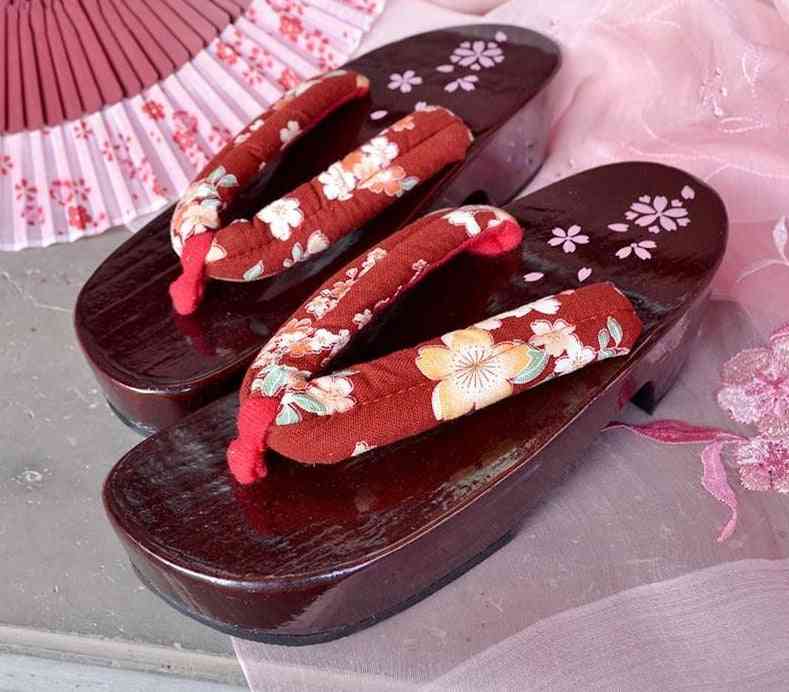 Women Sandals Cosplay Costumes Wood Slippers