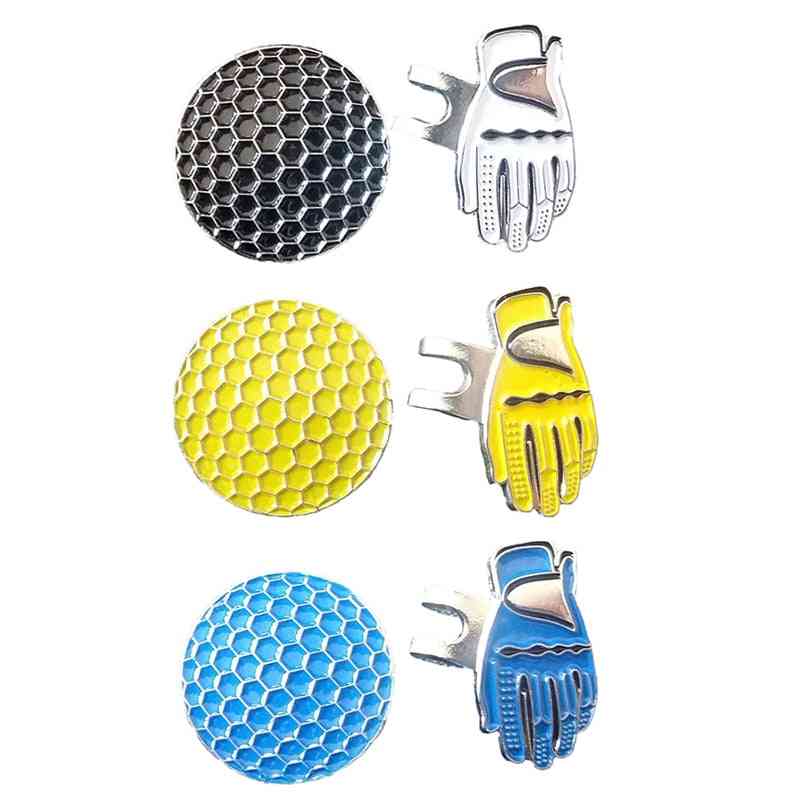 Metal Golf Ball Marker Set Hat Clip