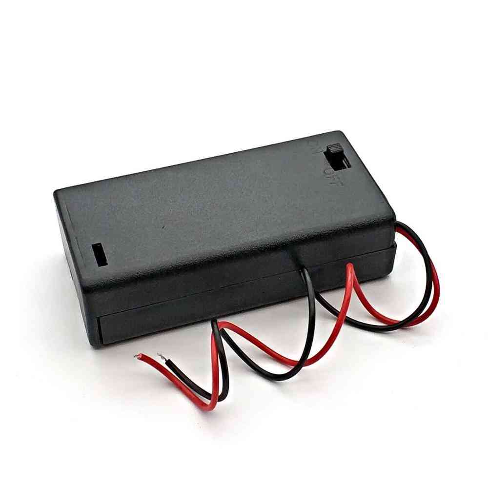 Battery Holder Connector Storage Case, Box, Switch With Lead Wire, Lightweight