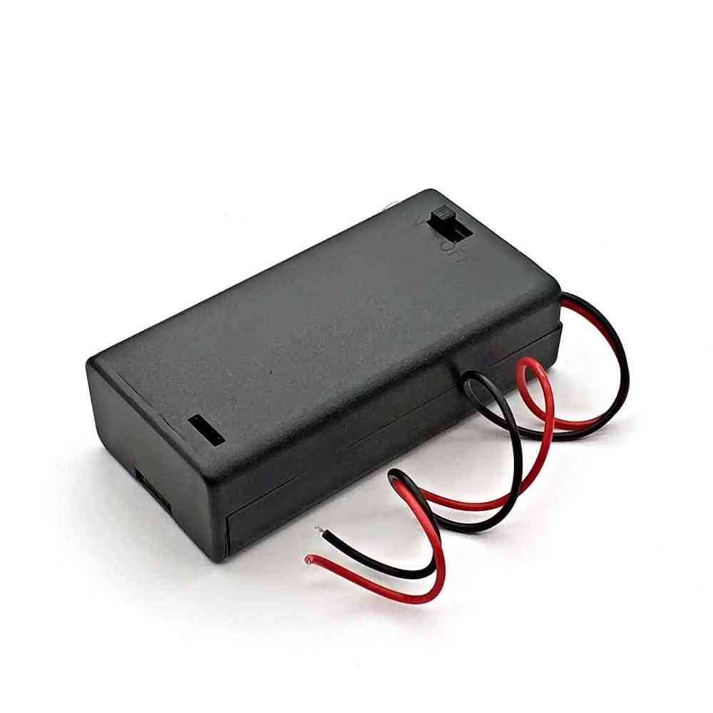 Battery Holder Connector Storage Case, Box, Switch With Lead Wire, Lightweight
