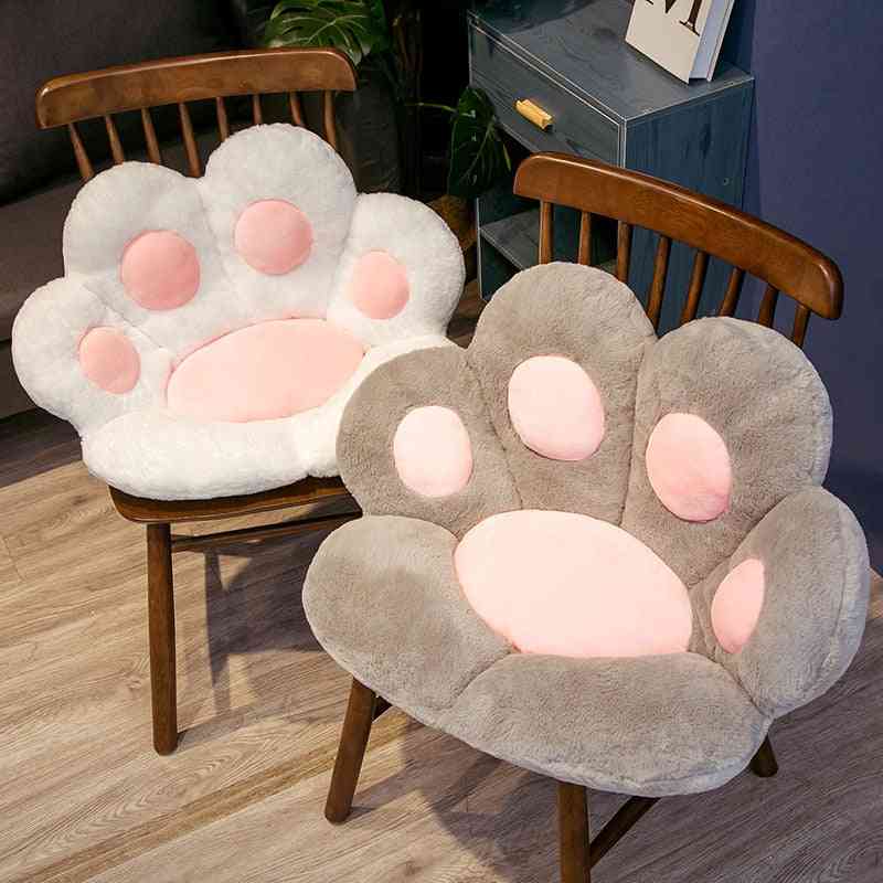 Coussins de chaise en peluche mignons oreillers de patte de chat