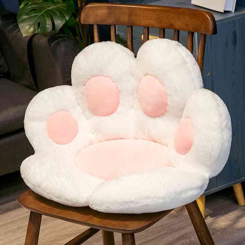 Cute Cat Paw Back Pillows Plush Chair Cushion