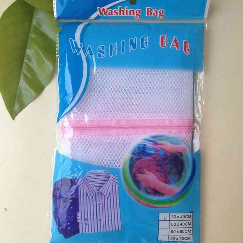 2pcs/lot Zippered Mesh Wash Bags For Washing Machine Clothes Protection