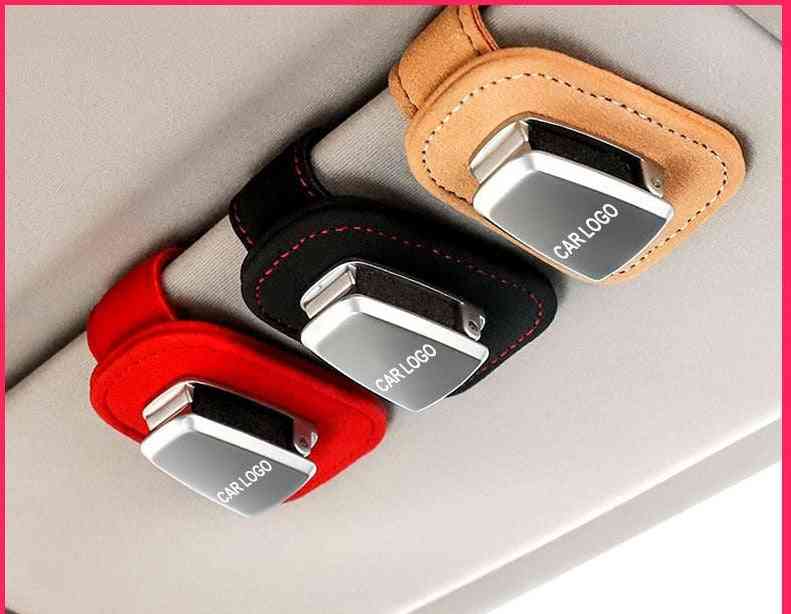 Portable Car Glasses Cases Ticket Card Clamp