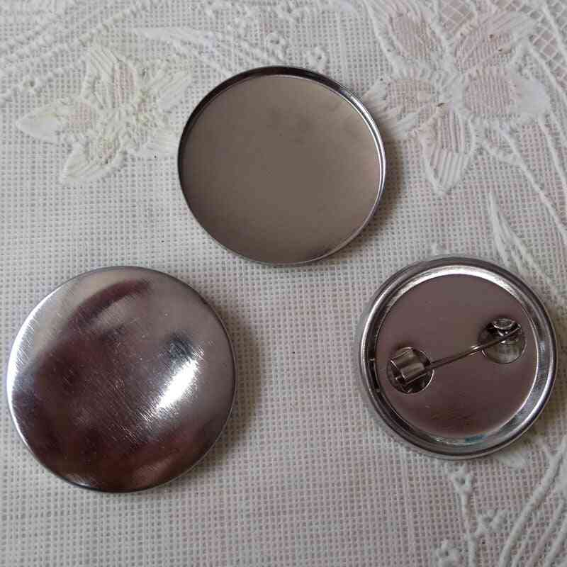Metal- Blank Badge, Pin Button For Clothes