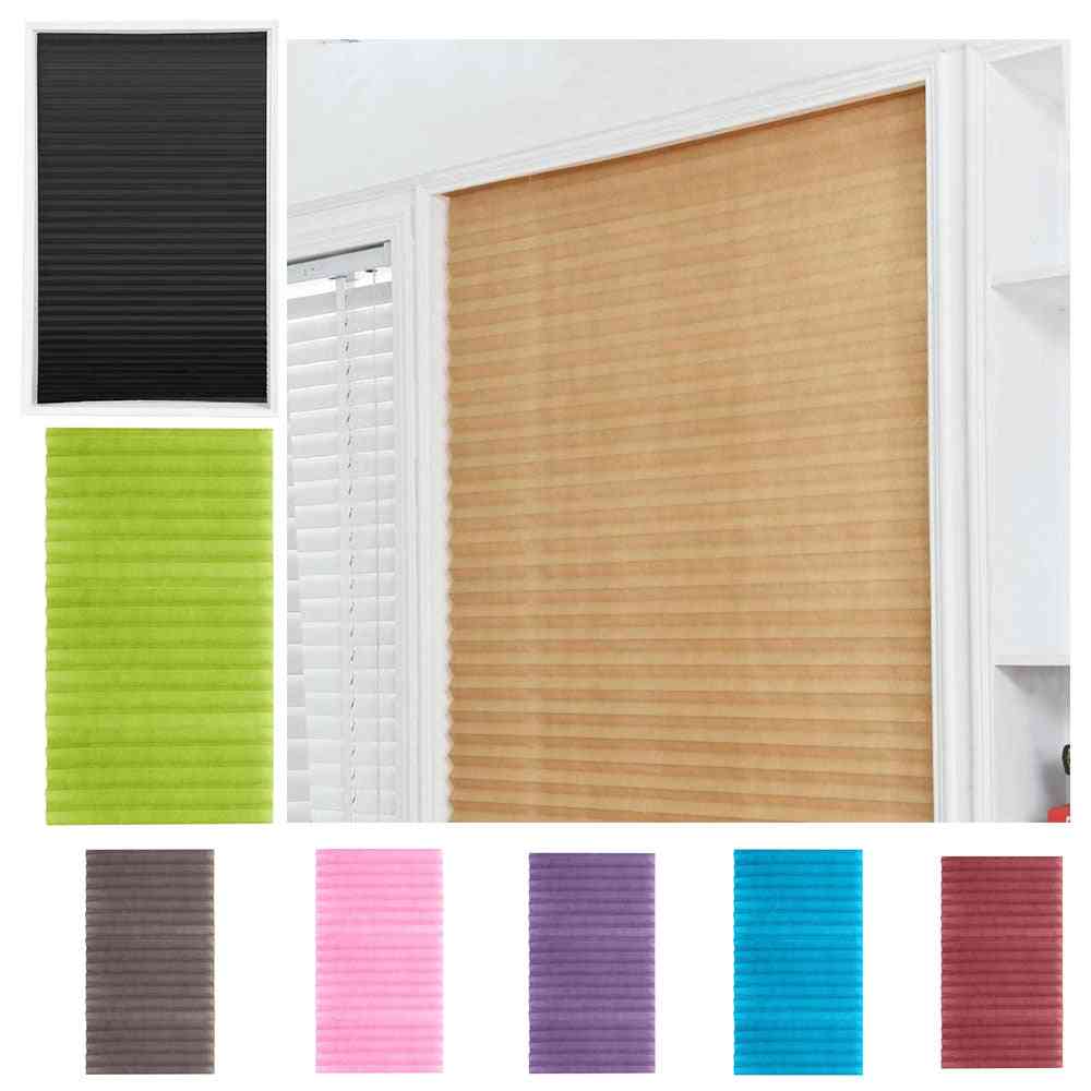 Self-adhesive Pleated Blinds Half Blackout Window Curtains