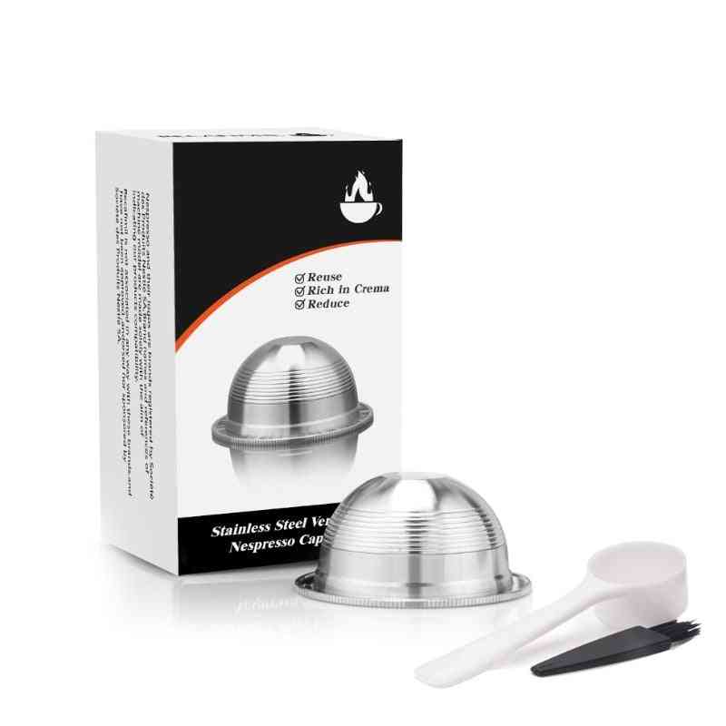 Stainless Steel- Refillable Coffee, Capsules Filter Cup, Dripper Filter Tamper