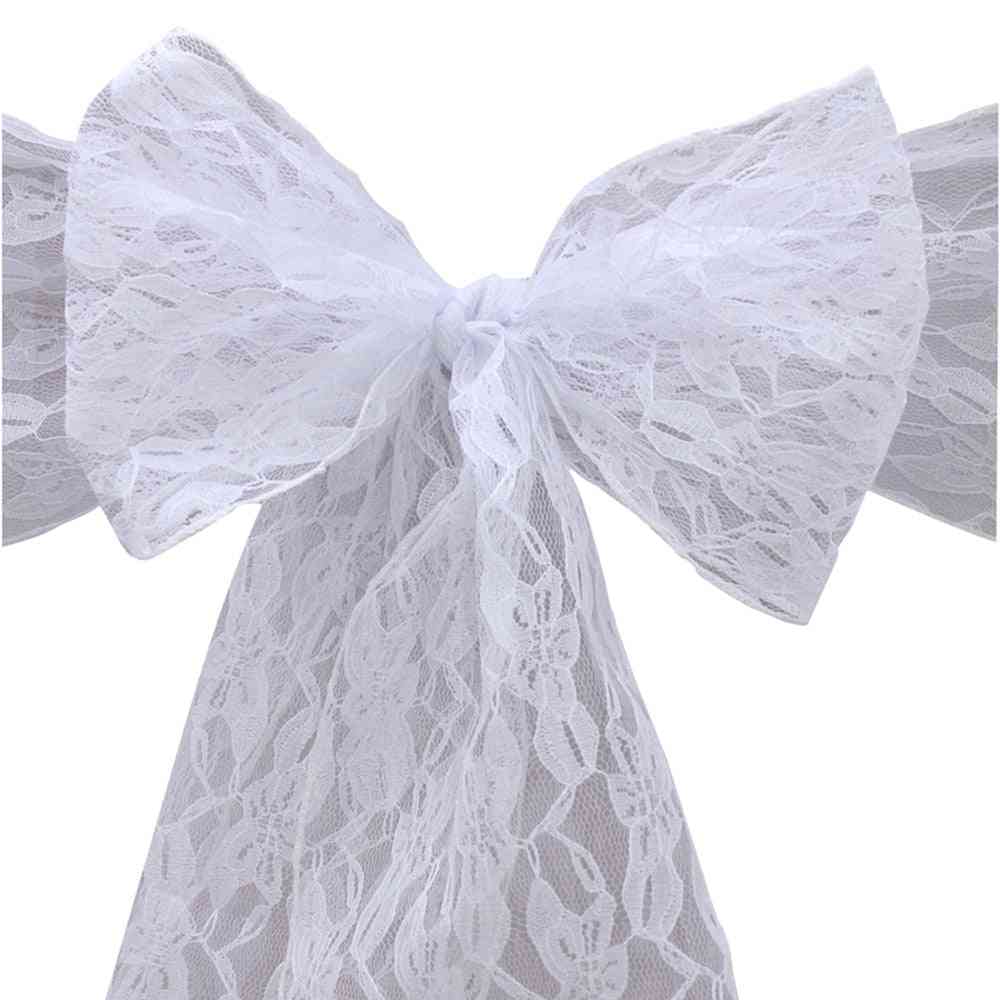 Lace Chair Sash Bow Ties Butterfly Cover