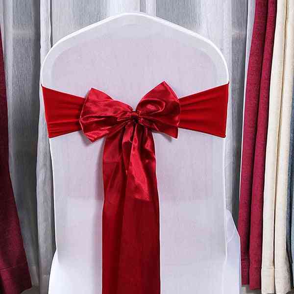 Decoration Knot Chair Bow Sashes Satin Spandex Chair Cover Band Ribbons