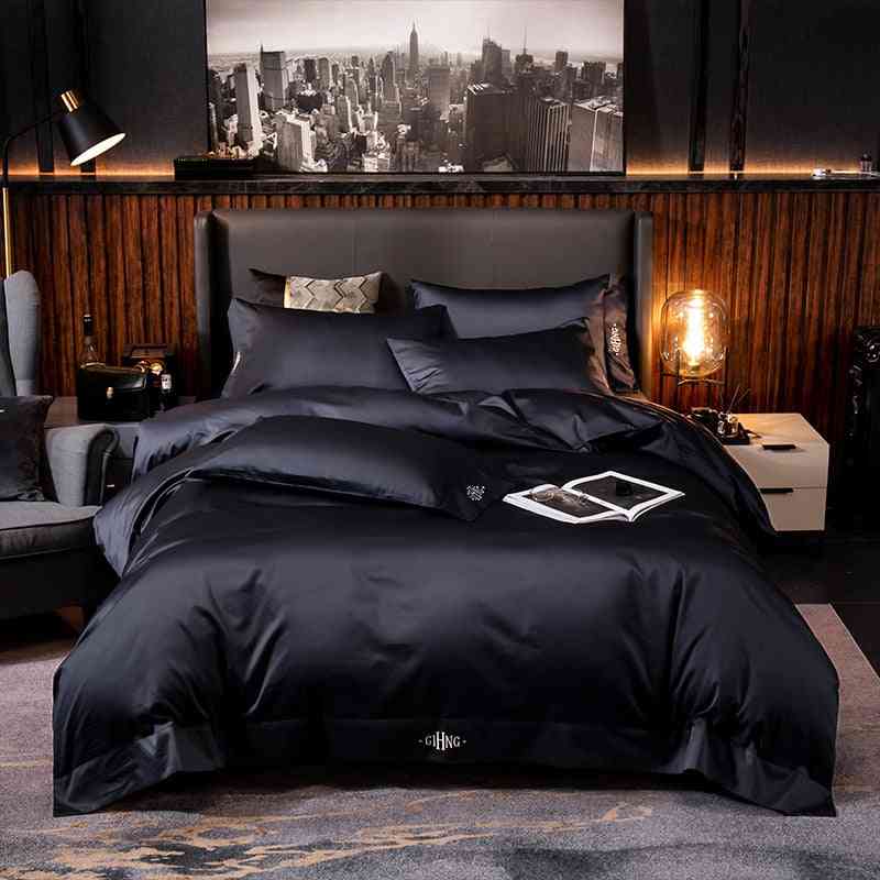 Queen King Size Embroidery Bed Duvet Cover Bed/fitted Sheet Linen Set Hotel Bed Set