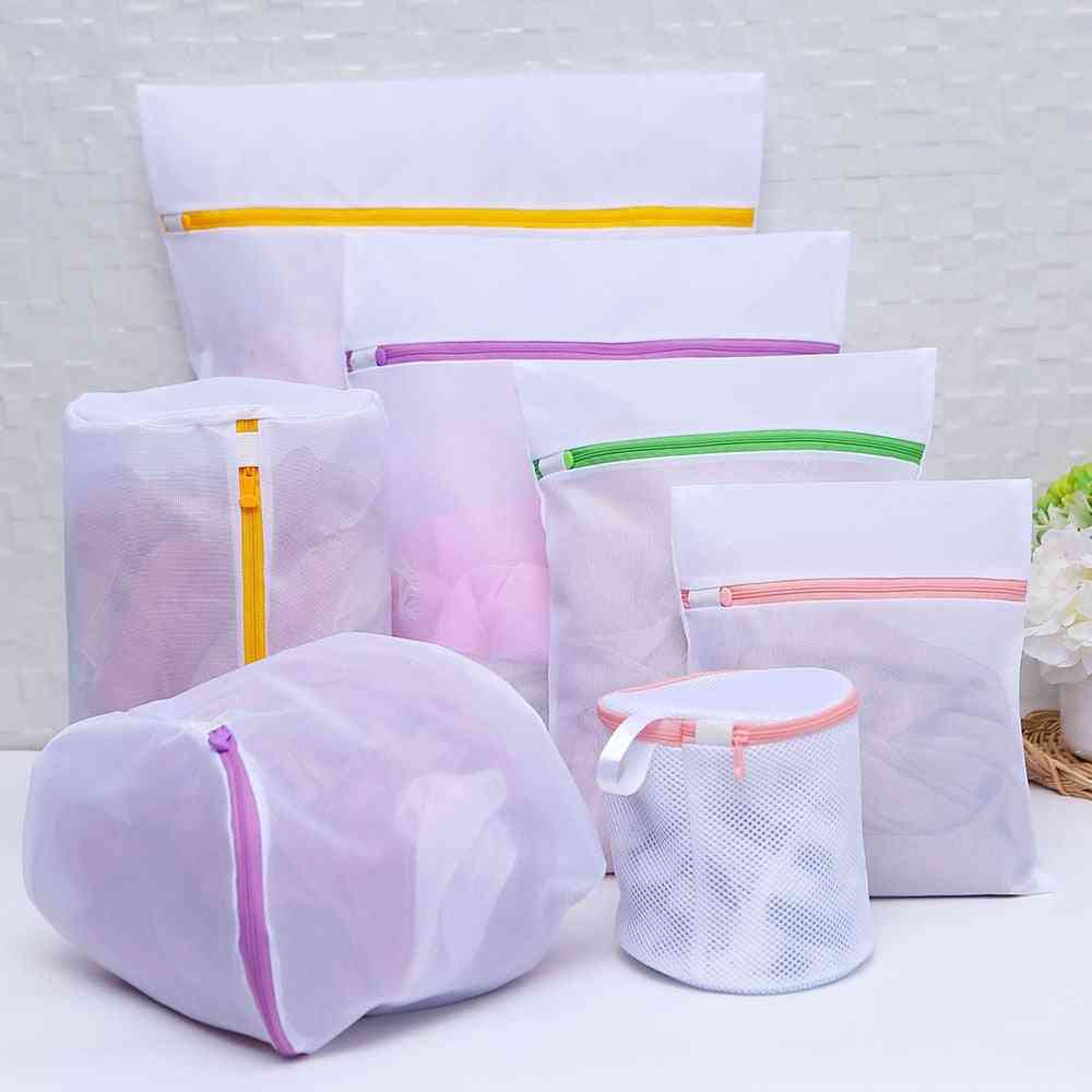 Zipped Laundry Wash Mesh Clothing Care Foldable Bag
