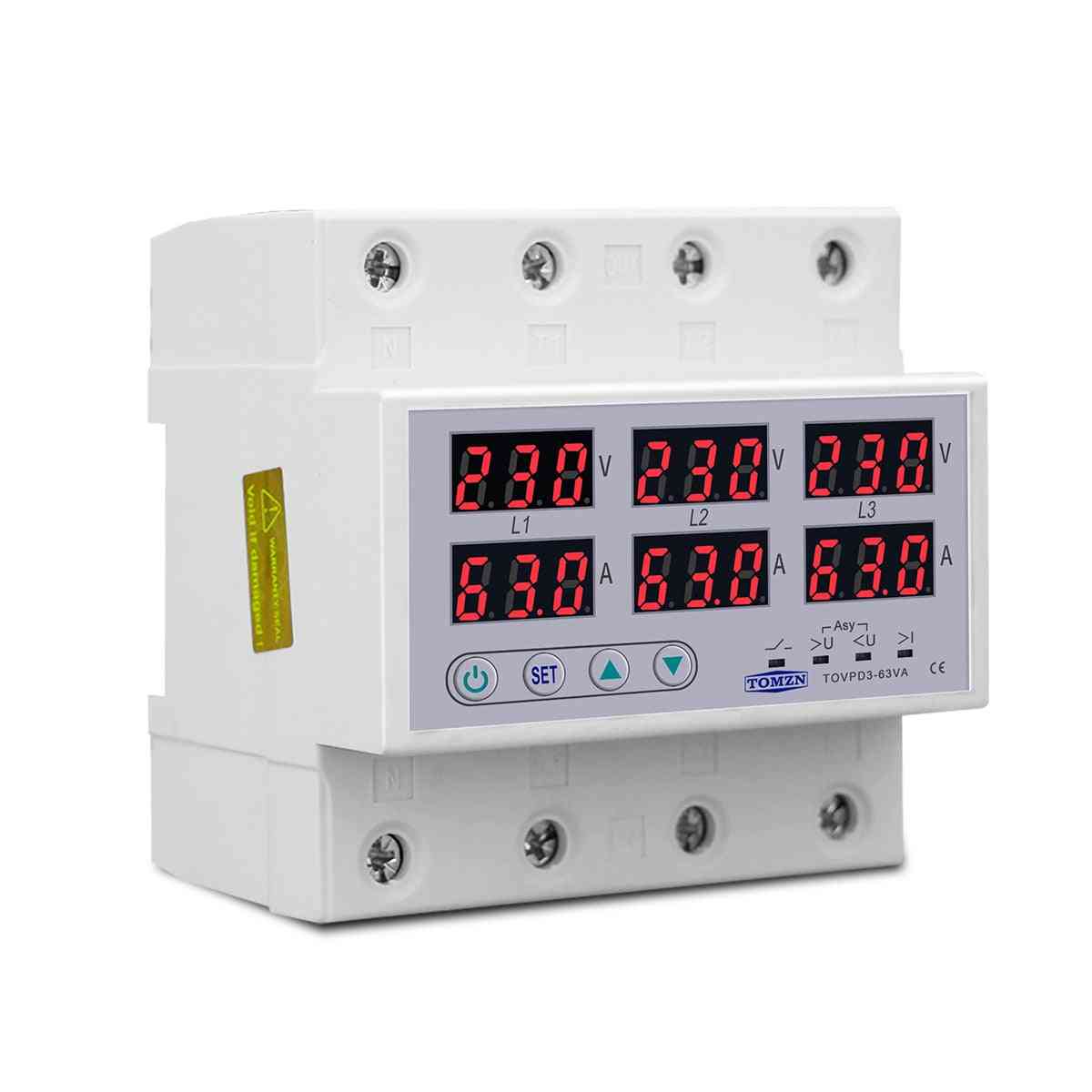 Adjustable Over And Under Voltage, Current Limit Protection Monitor, Relays Protector