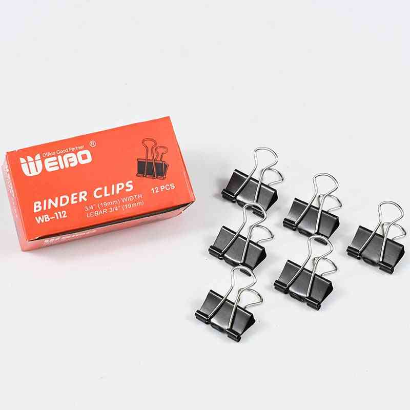 Metal Binder Clips Black Home Office Books File Paper Food Strong Clamping Force Easy Classification