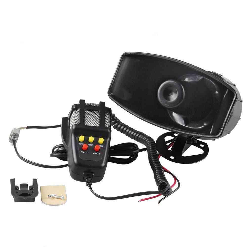 Car Alarm Police Fire Megaphone Siren Horn Pa Speaker Mic System Kit