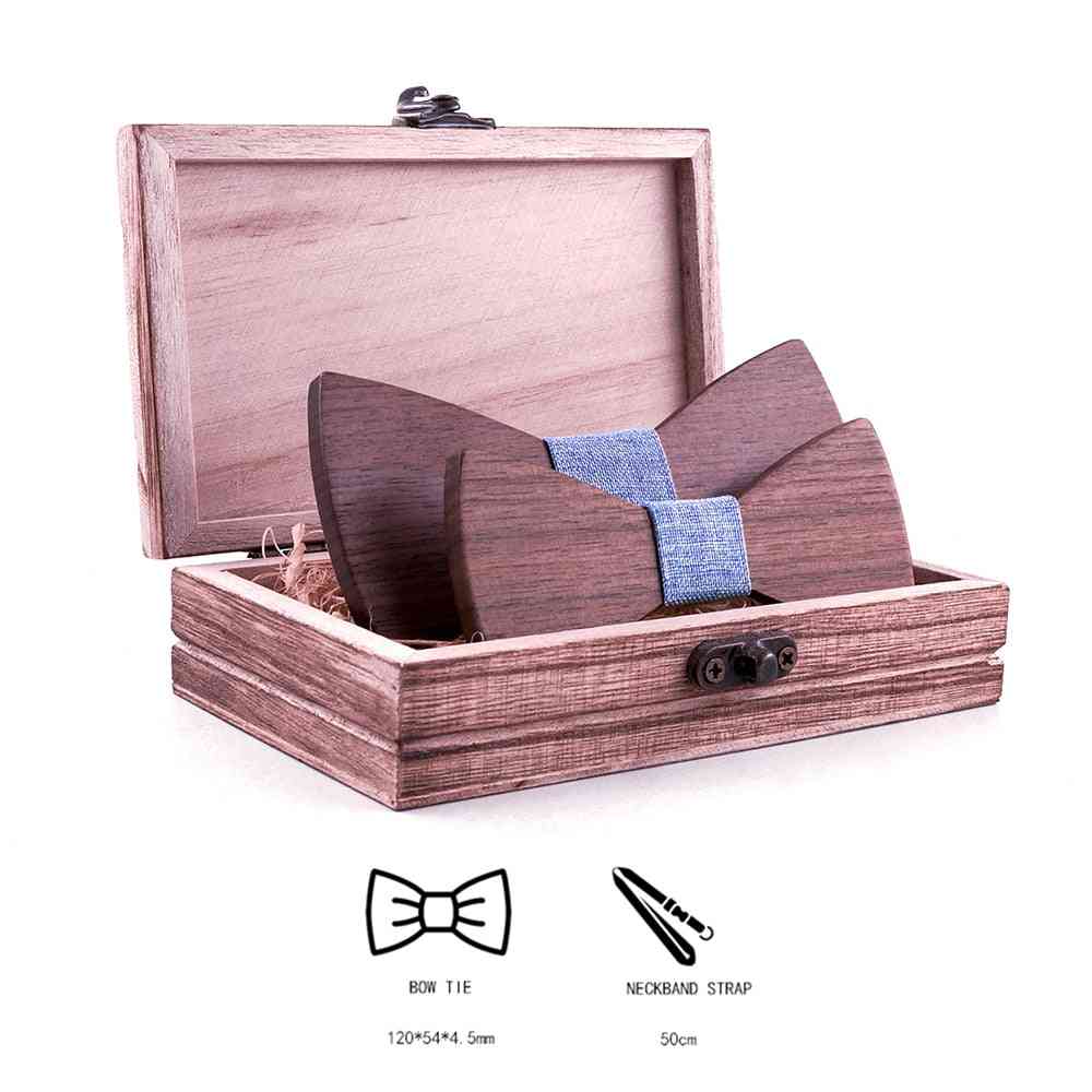 Cravate de cravate en bois massif à carreaux de mariage pour écoliers