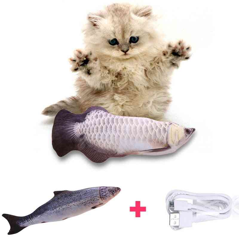 Cat Chewing Playing Biting Usb Charging Simulation Fish