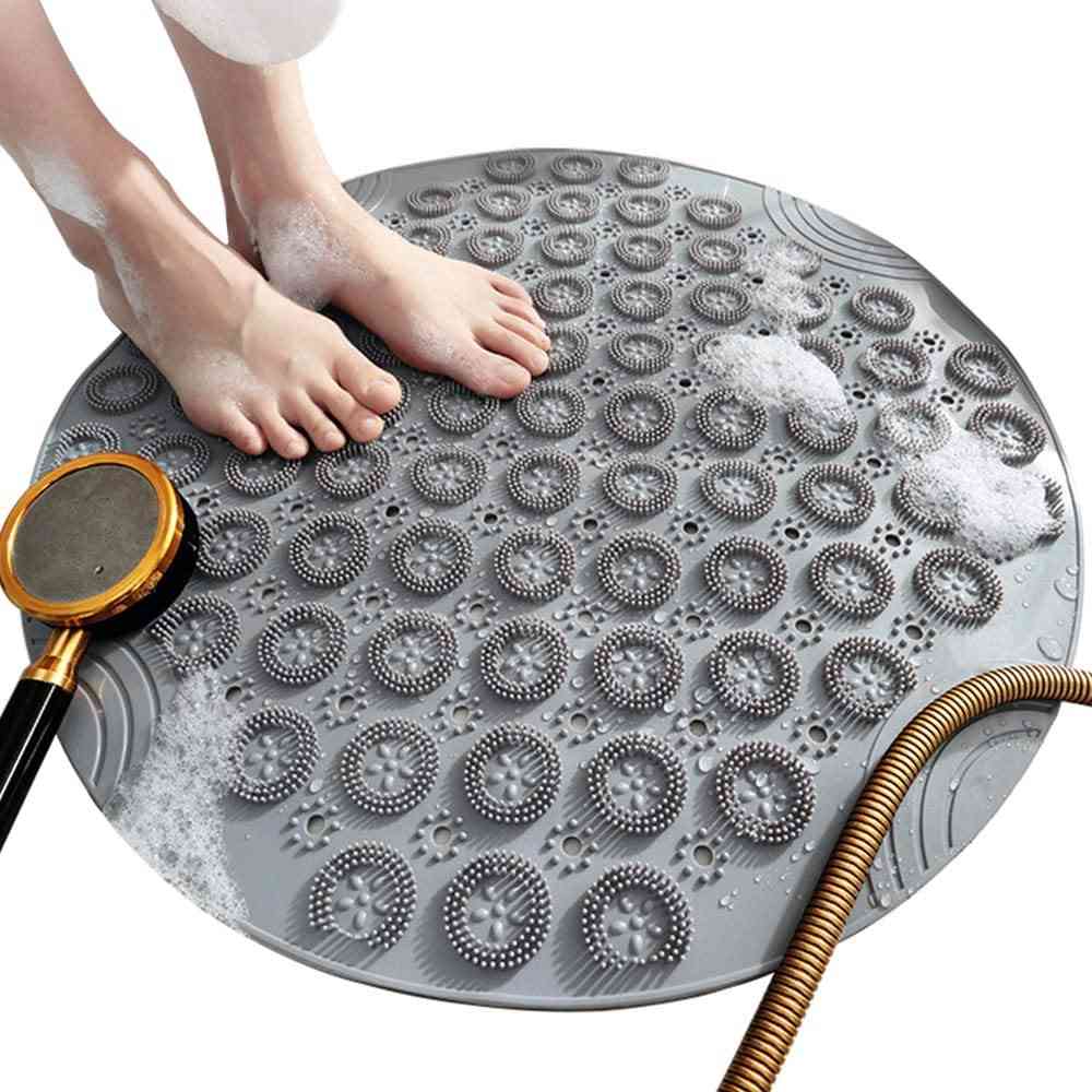 Textured Surface Round Shower Bath Mats With Drain Hole