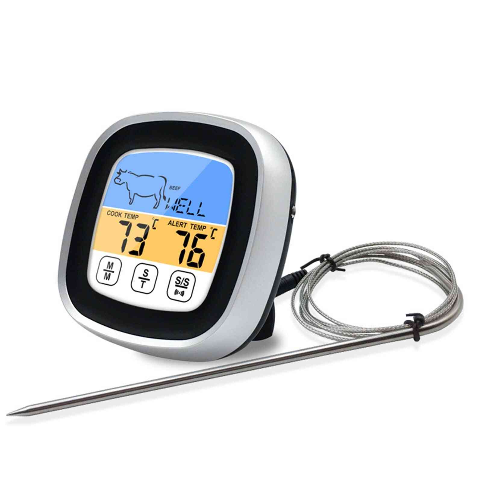 Instant Read Meat Thermometer Probe Wire Digital Lcd Display